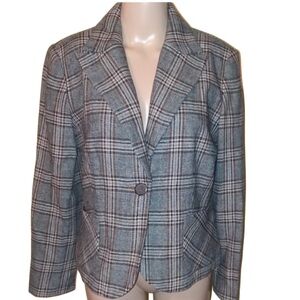 NWT Chadwick's Plaid Wool Blend Jacket size 10P